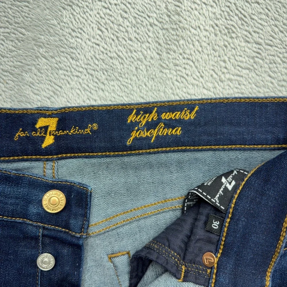 7 For All Mankind Jeans Womens 30 Blue Josefina High Waist Slim Boyfriend Denim - Picture 4 of 8